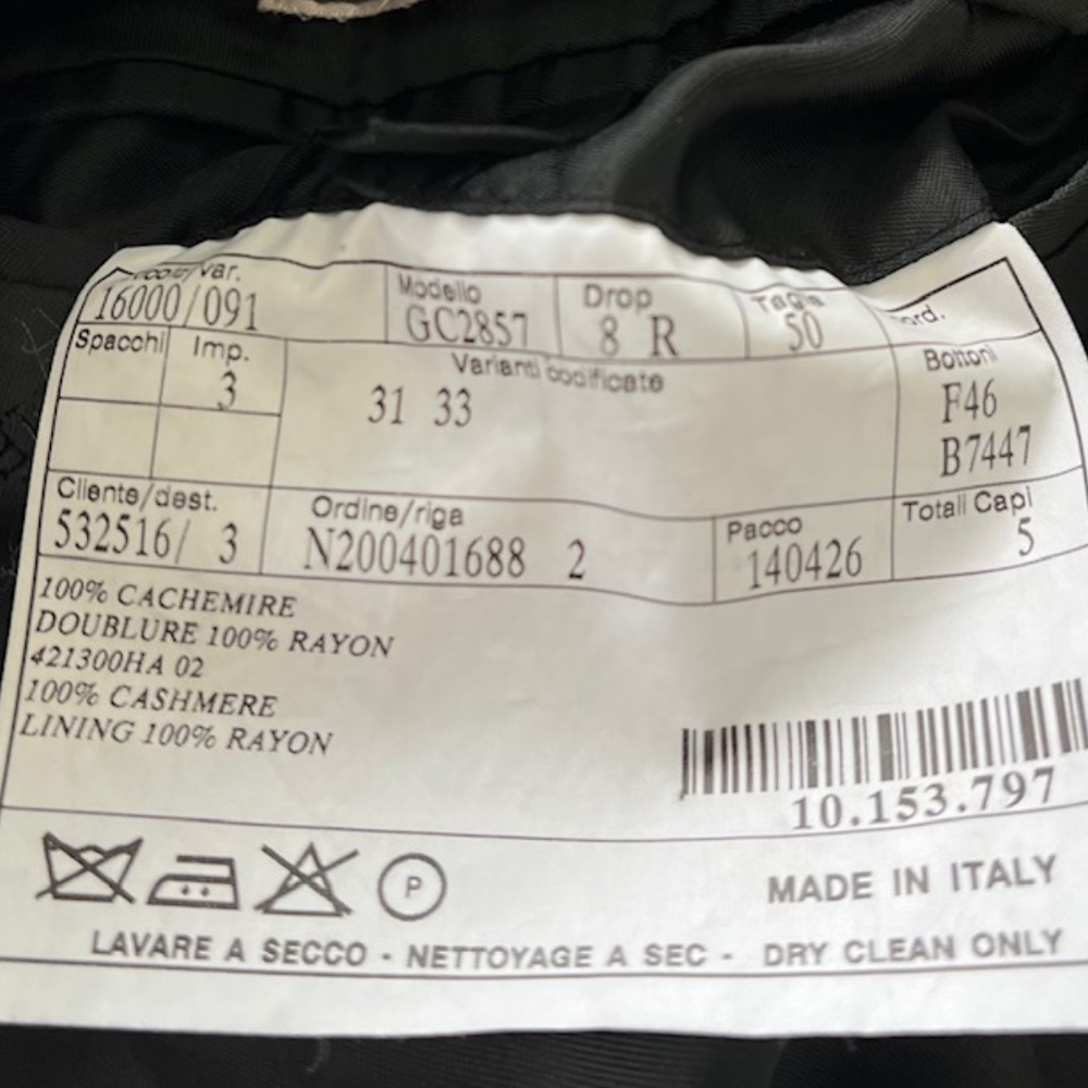 Hermes Mens Vintage Cashmere Black Coat Size 50 - Picture 7 of 10